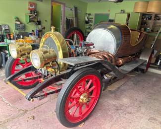 Partially assembled replica of the iconic movie car Chitty Chitty Bang Bang