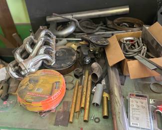 Exhaust, air hose, lots of odds and ends metal for projects