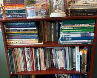 Folding book case, books