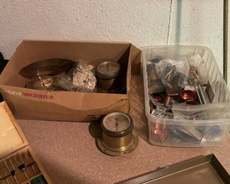 Antique car brass clocks and parts