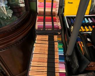 Multiple sets of artists colored pencils