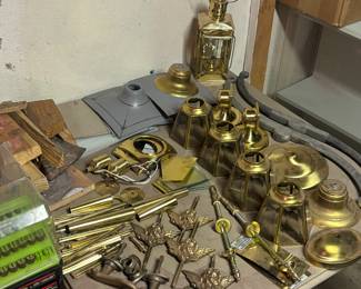 Antique car parts and brass parts for projects