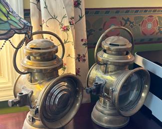 Antique Brass era car lights