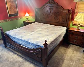 Beautiful king bed with Serta pillow top mattress