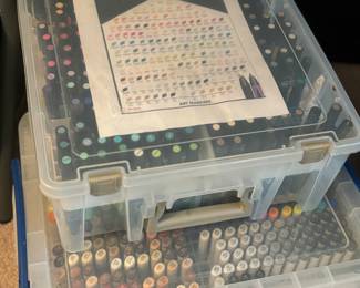 Prismacolor marker set and large Copic marker set