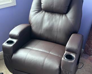Leather swivel rocker massage chair