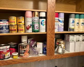 Spray paints, stains, lightbulbs