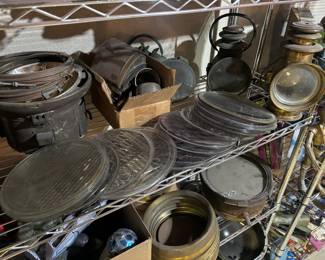 Antique car lenses, lanterns