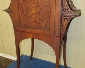 Unusual Oak Drop Front Desk