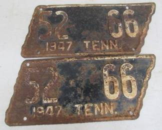 1947 TN State Shape License Plates