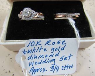 10K Diamond Wedding Set
