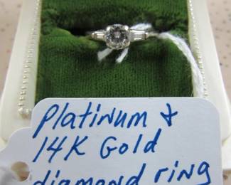 Platinum & 14K Gold Diamond Ring
