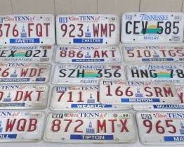TN License Plates - Various Counties
