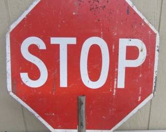 Stop/Slow Hand Held Sign - Slow on the Other Side