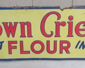 1951 Metal Town Cryer Flour Sign
