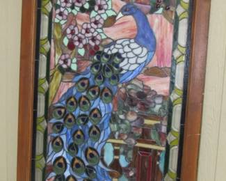 Peacock Stain Glass Window