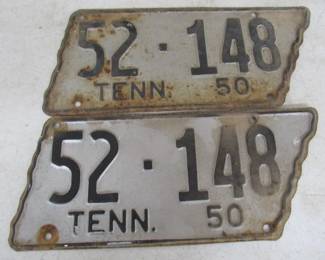 1950 TN State Shape License Plates
