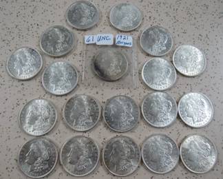 UNC. 1921 Morgan Silver Dollars