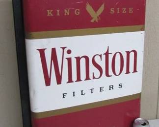 Metal Winston Cigarettes Double Sided Flange Sign