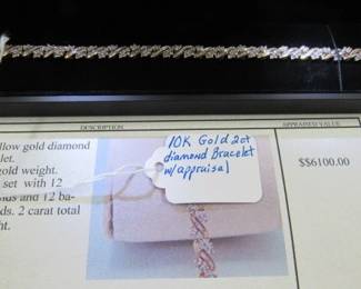 10K Gold - 2 cttw Diamond Bracelet