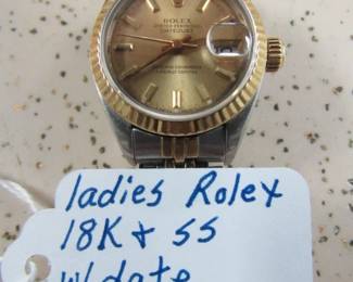 Ladies Rolex 18K & SS w/Date Watch