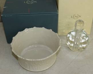 Lenox Bowl & Cologne Bottle