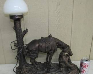Cowboy & Horse Lamp