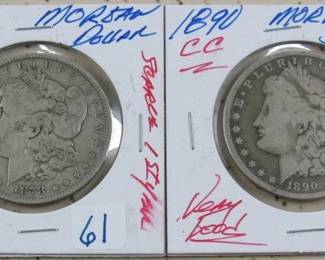1878 & 1890 Carson City Silver Dollars