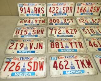 Madison County TN License Plates
