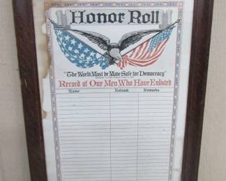WWI Honor Roll of Enlisted Men - Very Faint Names