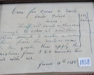 1858 Cures For Corns & Warts