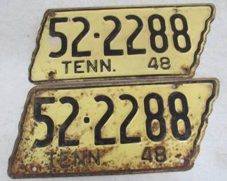 1948 TN State Shape License Plates