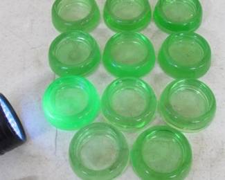 Vaseline Glass Furniture Coasters