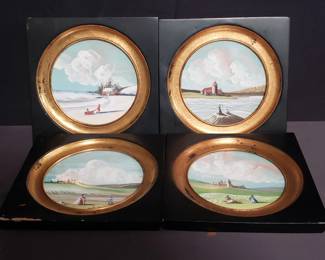 Lot # : 491 - Group of vintage pastel paintings
