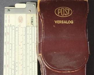Lot # : 540 - Vintage frederick post versalog rule with 
leather case 
