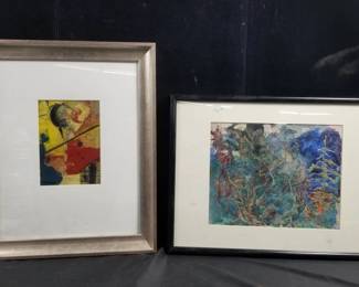 Lot # : 310 - Pair of signed mixed media abstract paintings

