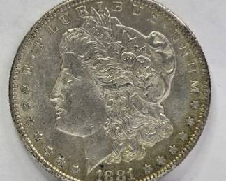 Lot # : 454 - 1881-S Morgan silver dollar coin
