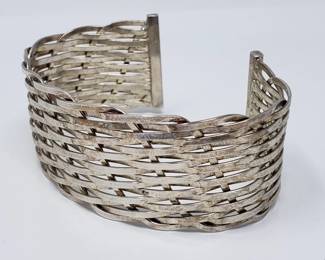 Lot # : 40 - Woven sterling silver bracelet
