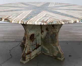 Lot # : 15 - 3-piece circular onyx table
