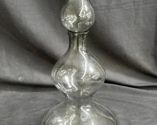 Lot # : 370a - Large gray glass genie bottle decanter
