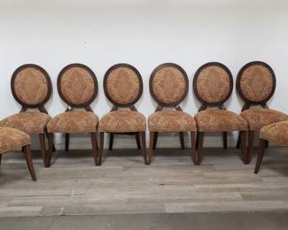 Lot # : 444 - 8 Vintage ballon back upholstered dining chairs
