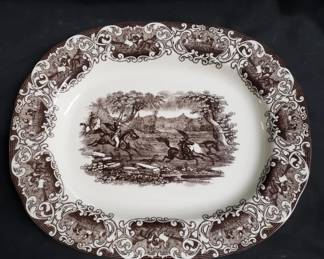 Lot # : 290 - Vintage Two's Company brown transferware platter
