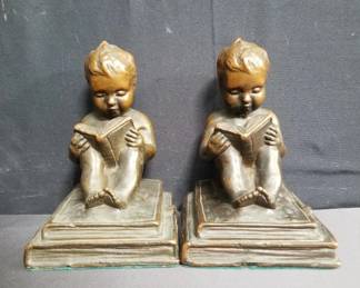 Lot # : 69 - Pair of signed Art Bronz bookends from KBW
