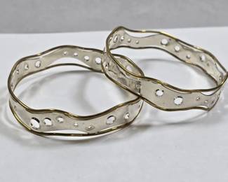 Lot # : 98 - Pair of signed sterling silver and brass
