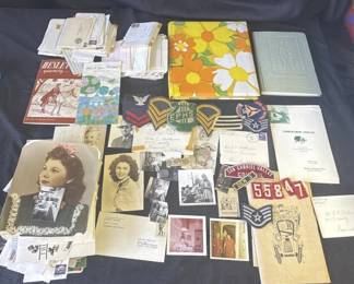 Lot # : 300z - Large group of military patches, photos & letters
