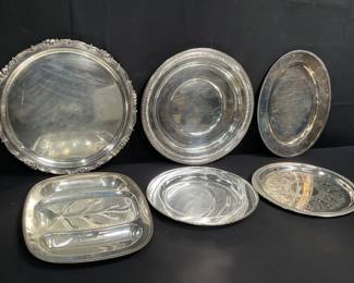 Lot # : 302 - Silver plated trays box lot

