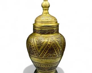 Lot # : 270a - Vintage brass Moroccan jar vessel
