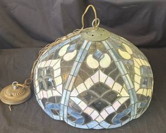 Lot # : 250z - Vintage stained glass swag lamp
