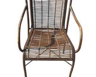 Lot # : 252z - Vintage rattan, metal & bamboo arm chair
