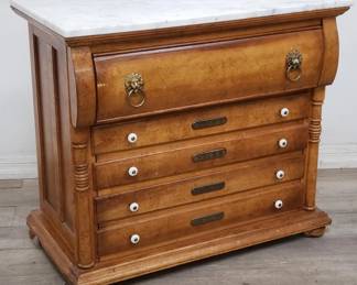 Lot # : 36 - Contemporary chest of drawers with marble top
